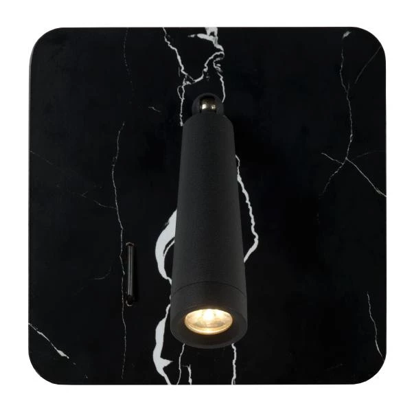 Lucide OREGON - Lampe de chevet - LED - 1x4W 3000K - Point rechargement USB - Noir - détail 1